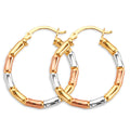 14K Yellow Gold Basic & Fancy Hoop Earring - ER1770