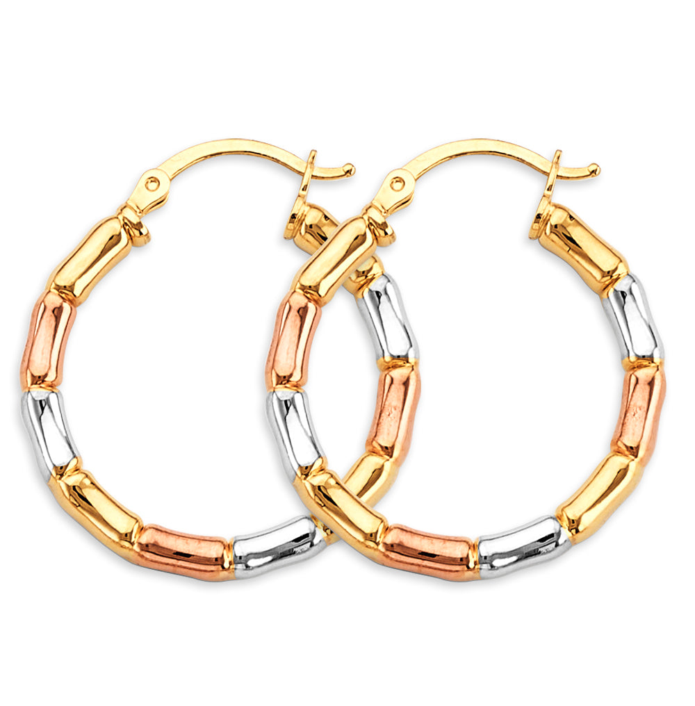 14K Yellow Gold Basic & Fancy Hoop Earring - ER1770