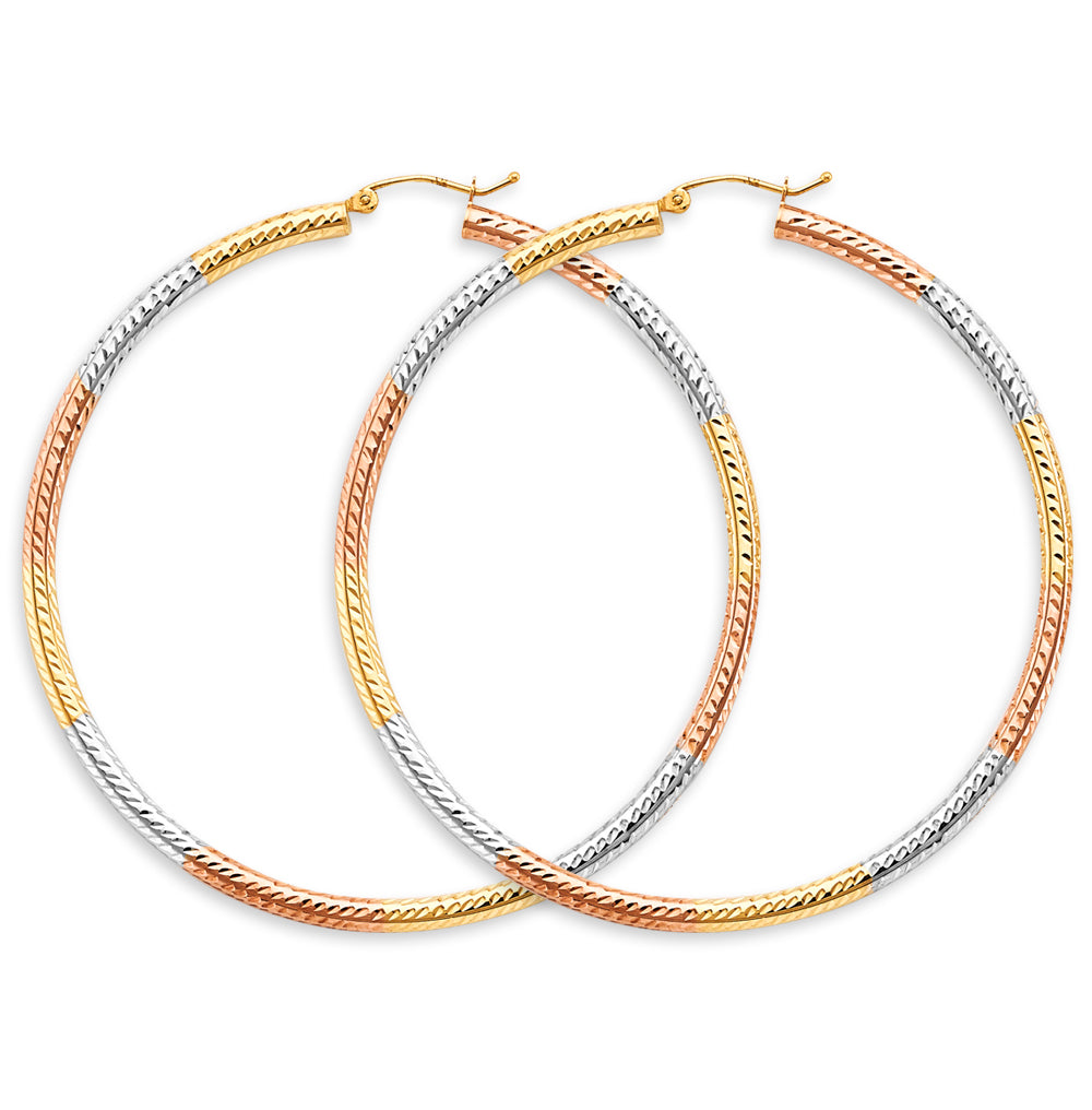 14K Yellow Gold Basic & Fancy Hoop Earring 1.8mm - ER1771