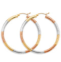 14K Yellow Gold Basic & Fancy Hoop Earring - ER1773