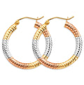 14K Yellow Gold Basic & Fancy Hoop Earring - ER1775