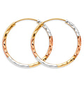 14K Yellow Gold Basic & Fancy Hoop Earring - ER1779