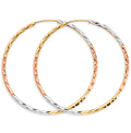 14K Yellow Gold Basic & Fancy Hoop Earring - ER1781