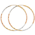 14K Yellow Gold Basic & Fancy Hoop Earring - ER1782