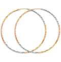 14K Yellow Gold Basic & Fancy Hoop Earring - ER1783