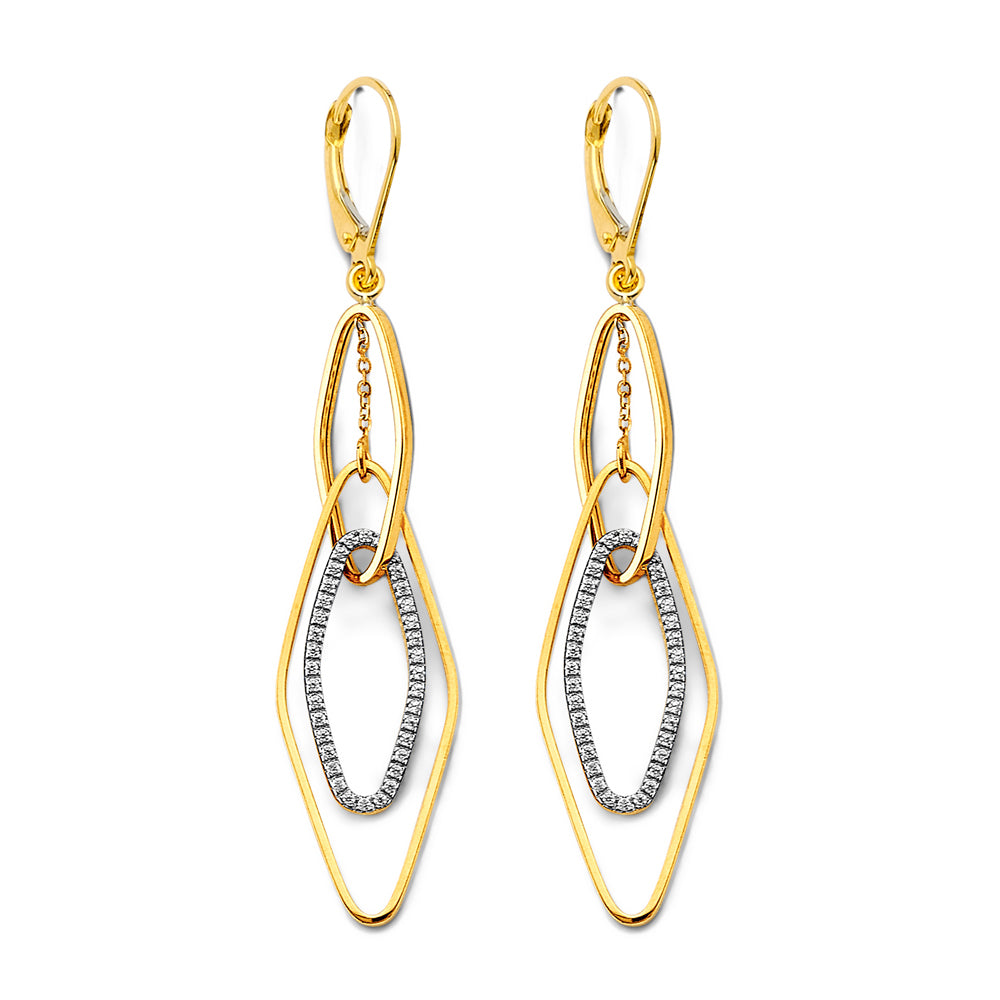 14K Yellow Gold Hanging Earring - ER1792