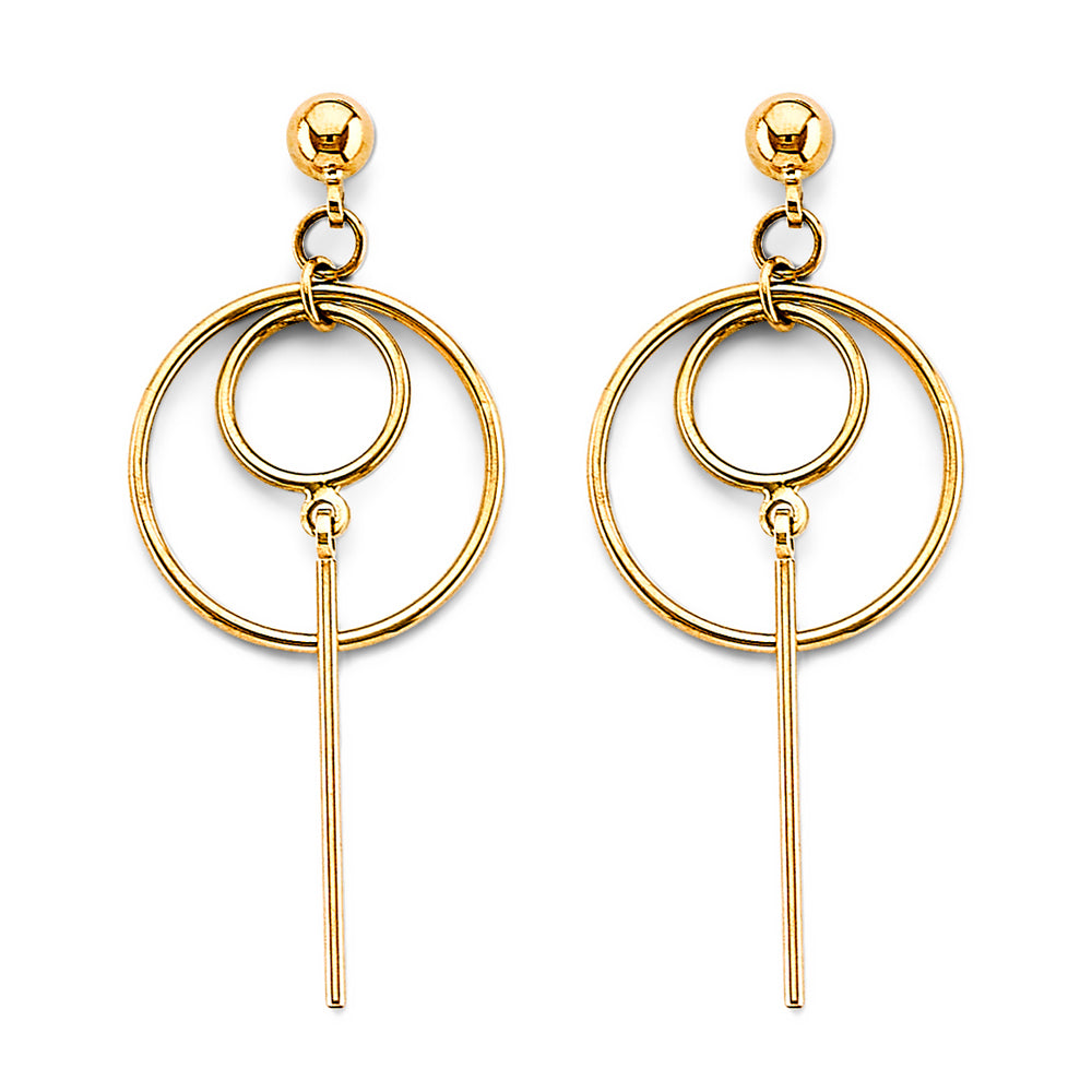 14K Yellow Gold Hanging Earring - ER1807