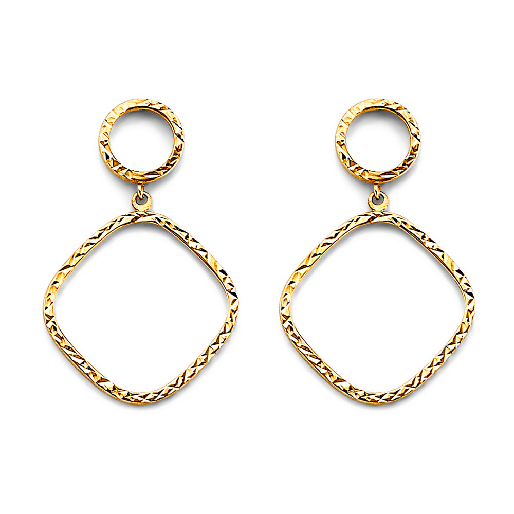 14K Yellow Gold Hanging Earring - ER1808