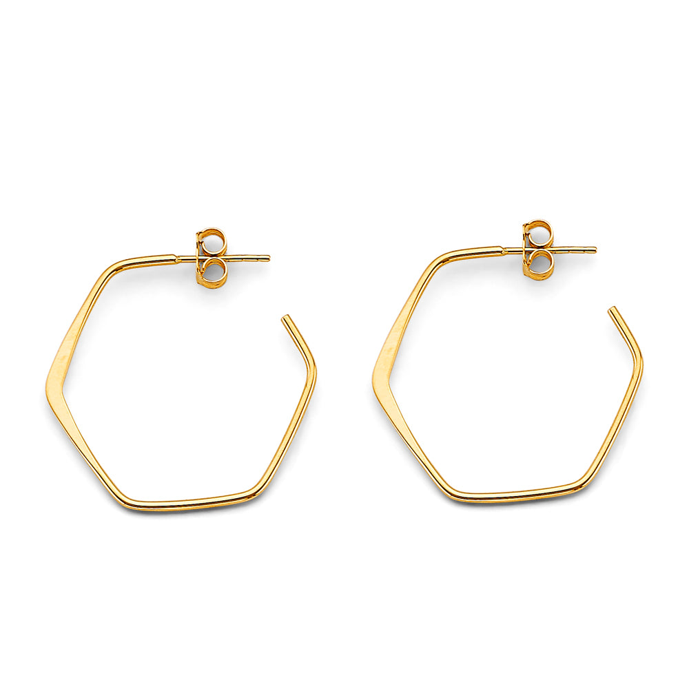 14K Yellow Gold Ball, 3 Color & Fancy Earring - ER1826
