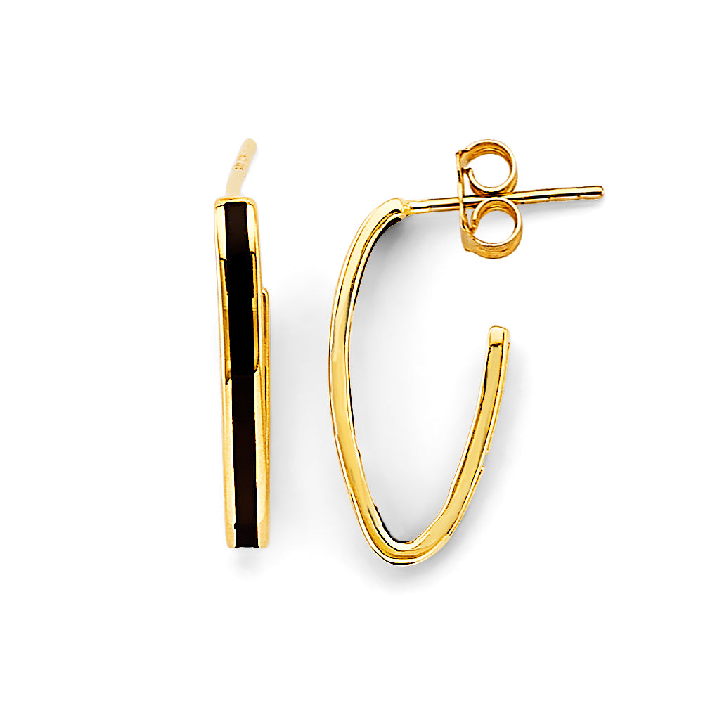 14K Yellow Gold Ball, 3 Color & Fancy Earring - ER1836