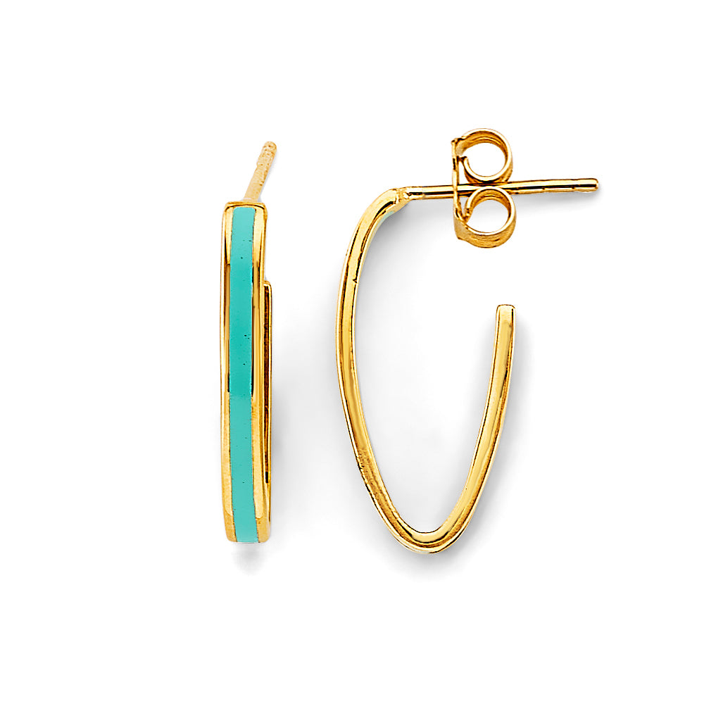 14K Yellow Gold Ball, 3 Color & Fancy Earring - ER1837
