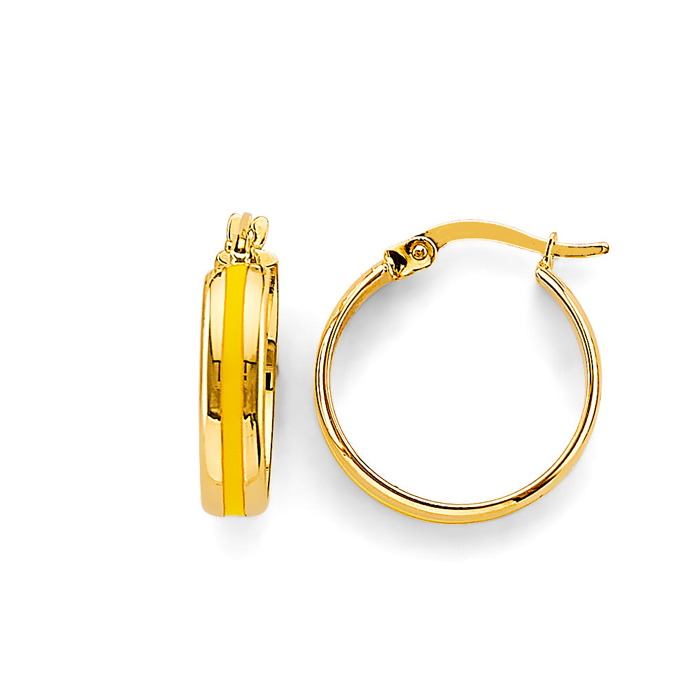 14K Yellow Gold Ball, 3 Color & Fancy Earring - ER1839