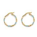 14K Yellow Gold Ball, 3 Color & Fancy Earring - ER1840