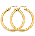 14K Yellow Gold Basic & Fancy Hoop Earring 4.5mm - ER1893