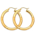 14K Yellow Gold Basic & Fancy Hoop Earring - ER1894
