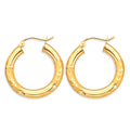 14K Yellow Gold Basic & Fancy Hoop Earring - ER1895
