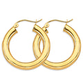 14K Yellow Gold Basic & Fancy Hoop Earring - ER1896