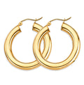 14K Yellow Gold Basic & Fancy Hoop Earring - ER1897