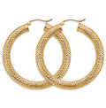 14K Yellow Gold Basic & Fancy Hoop Earring 3mm - ER1899