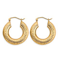 14K Yellow Gold Basic & Fancy Hoop Earring - ER1901