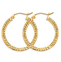 14K Yellow Gold Basic & Fancy Hoop Earring 1.5mm - ER1905