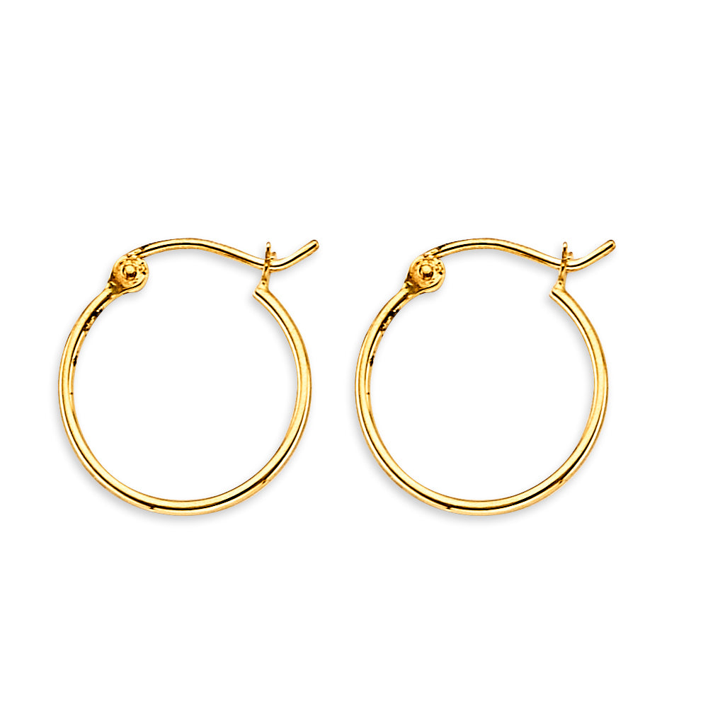 14K Yellow Gold Basic & Fancy Hoop Earring - ER1908