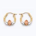 14K Yellow Gold Ball, 3 Color & Fancy Earring - ER1914
