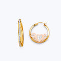 14K Yellow Gold Ball, 3 Color & Fancy Earring - ER1918