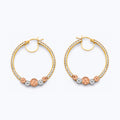 14K Yellow Gold Ball, 3 Color & Fancy Earring - ER1919
