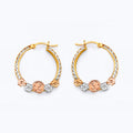 14K Yellow Gold Ball, 3 Color & Fancy Earring - ER1920