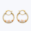 14K Yellow Gold Ball, 3 Color & Fancy Earring - ER1921
