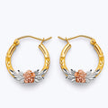14K Yellow Gold Ball, 3 Color & Fancy Earring - ER1922