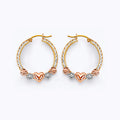 14K Yellow Gold Ball, 3 Color & Fancy Earring - ER1926