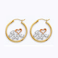 14K Yellow Gold Ball, 3 Color & Fancy Earring - ER1927