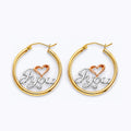 14K Yellow Gold Ball, 3 Color & Fancy Earring - ER1928