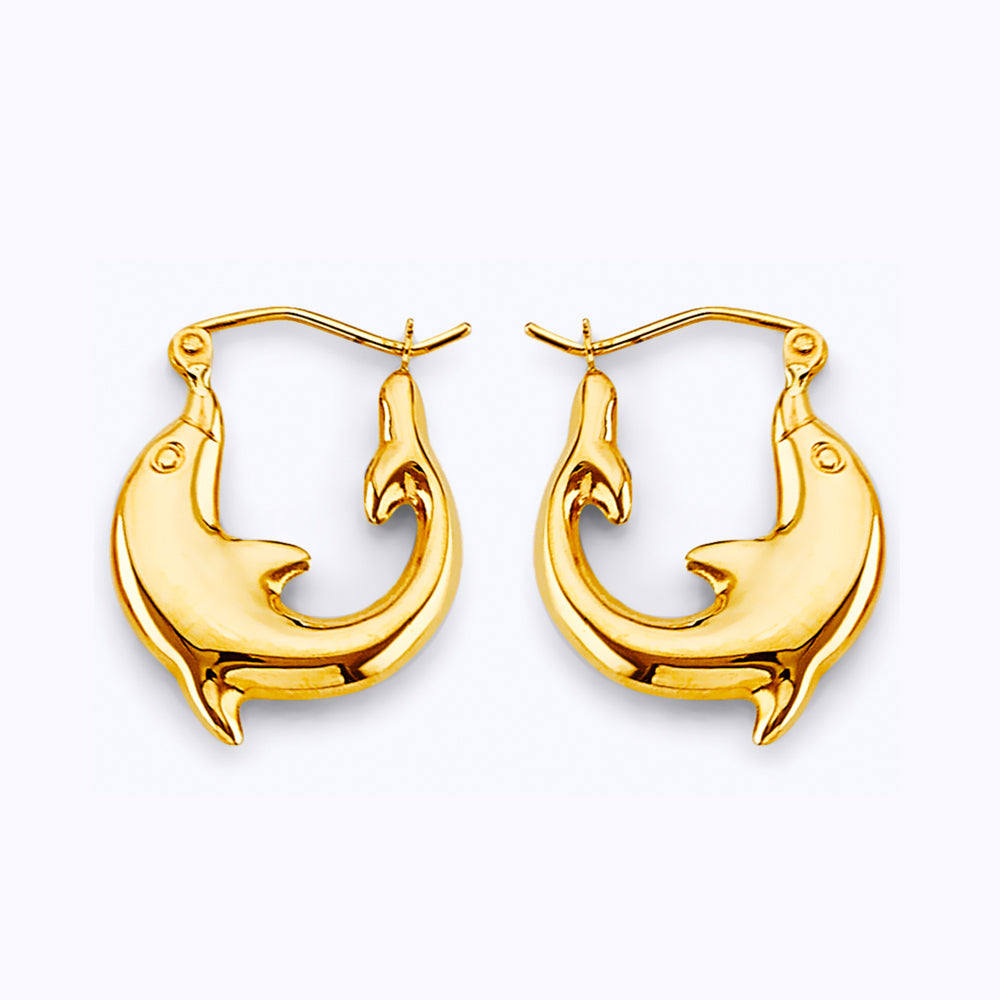 14K Yellow Gold Ball, 3 Color & Fancy Earring - ER1929