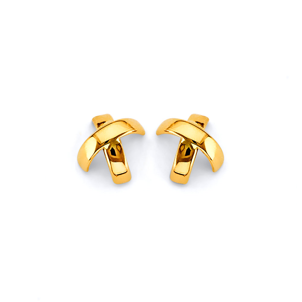 14K Yellow Gold Post Earring with Push Back - ER1932