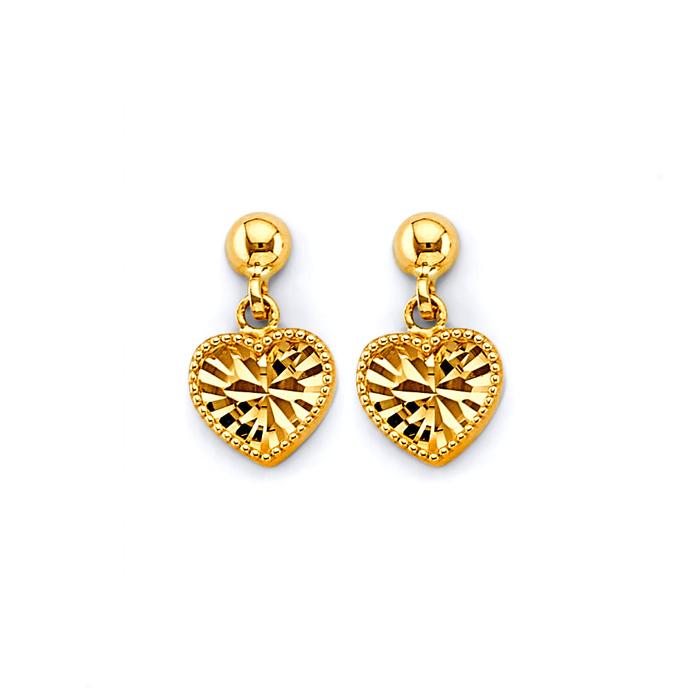 14K Yellow Gold Post Earring with Push Back - ER1934