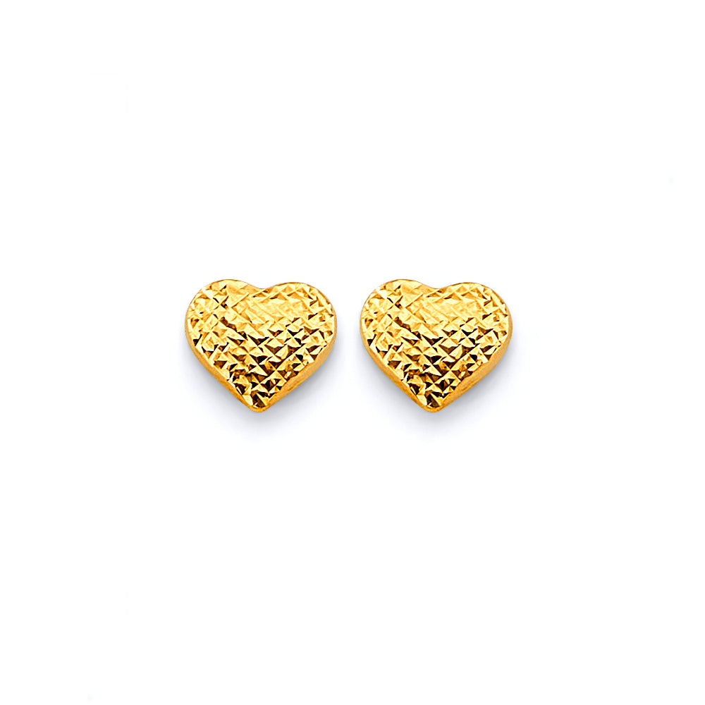 14K Yellow Gold Post Earring with Push Back - ER1935