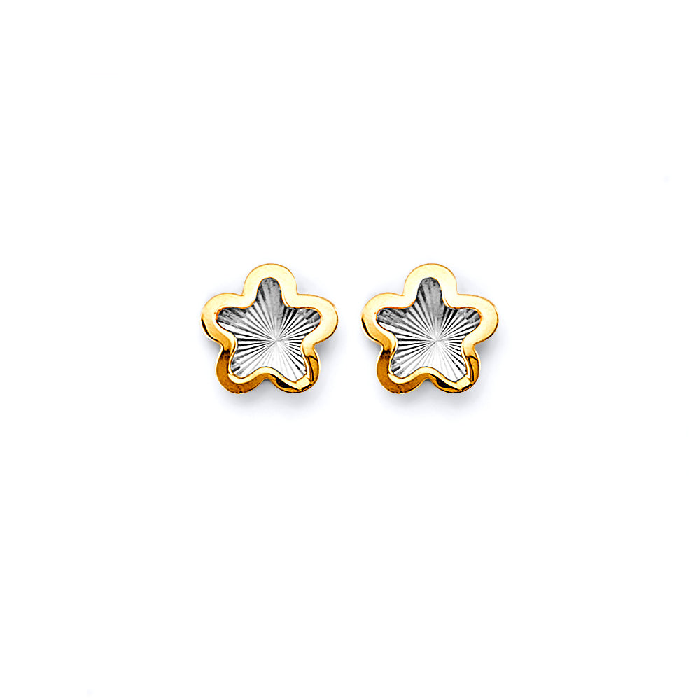14K Yellow Gold Post Earring with Push Back - ER1939