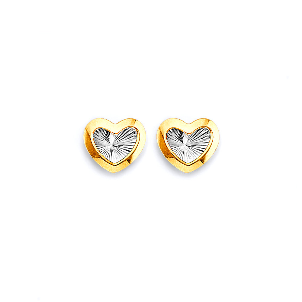 14K Yellow Gold Post Earring with Push Back - ER1940