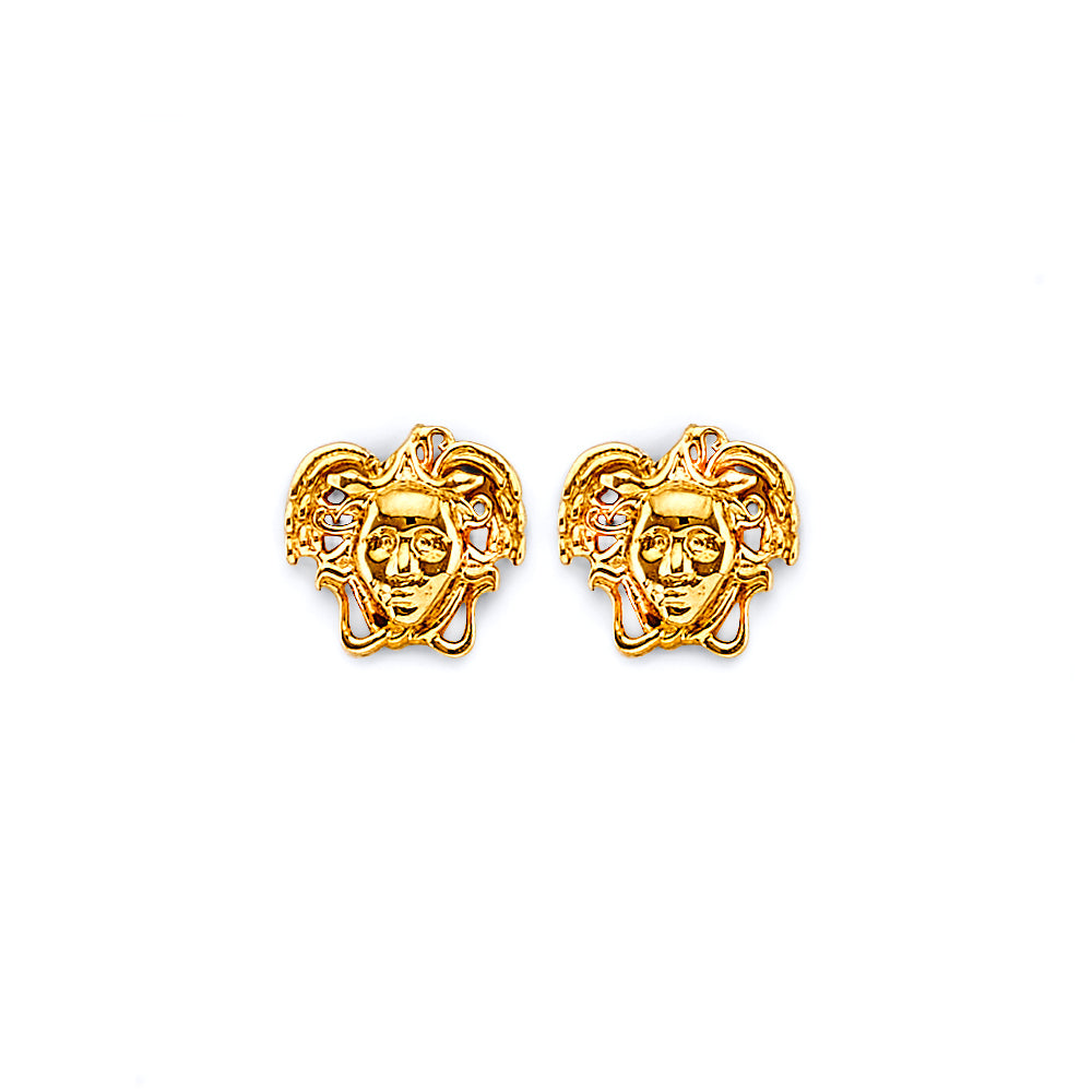 14K Yellow Gold Post Earring with Push Back - ER1942