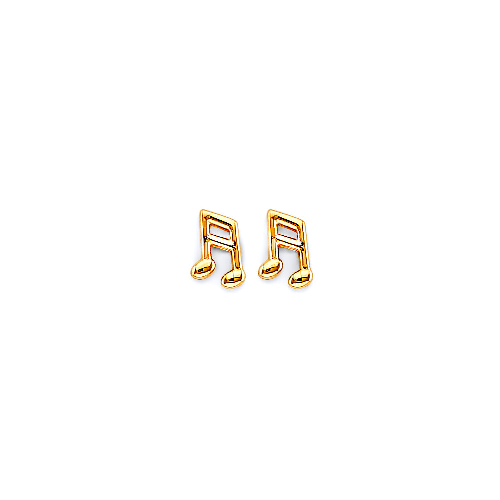 14K Yellow Gold Post Earring with Push Back - ER1943