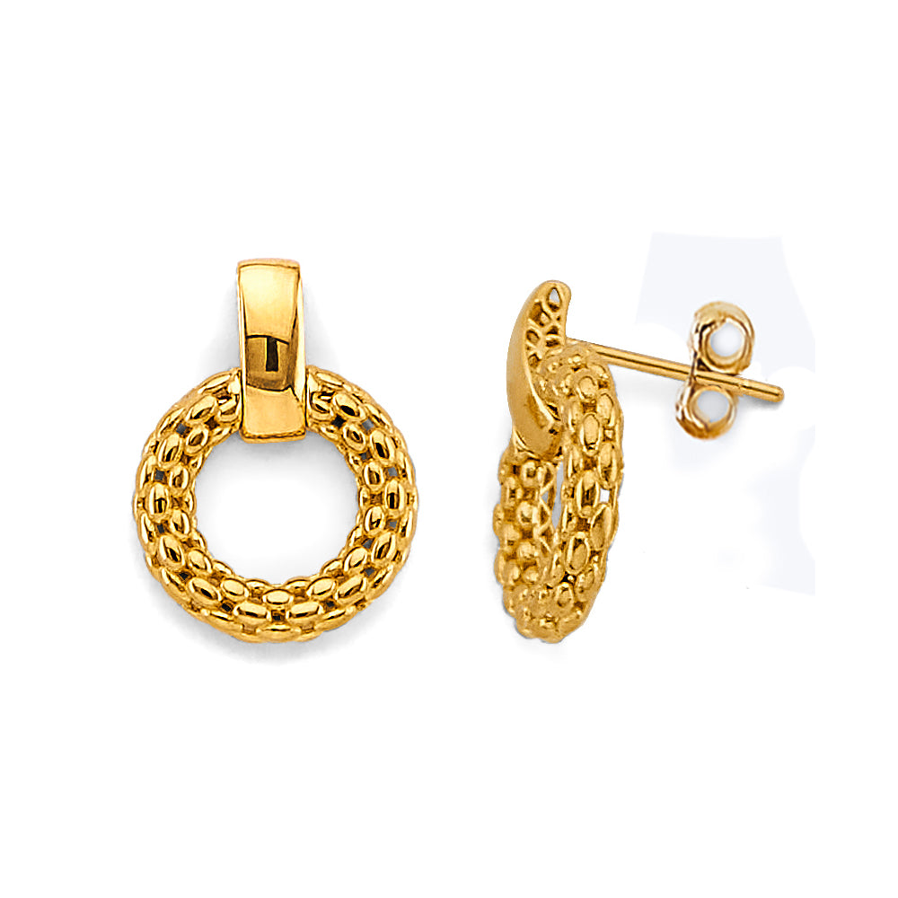 14K Yellow Gold Hollow Necklace & Bracelet - ER1951