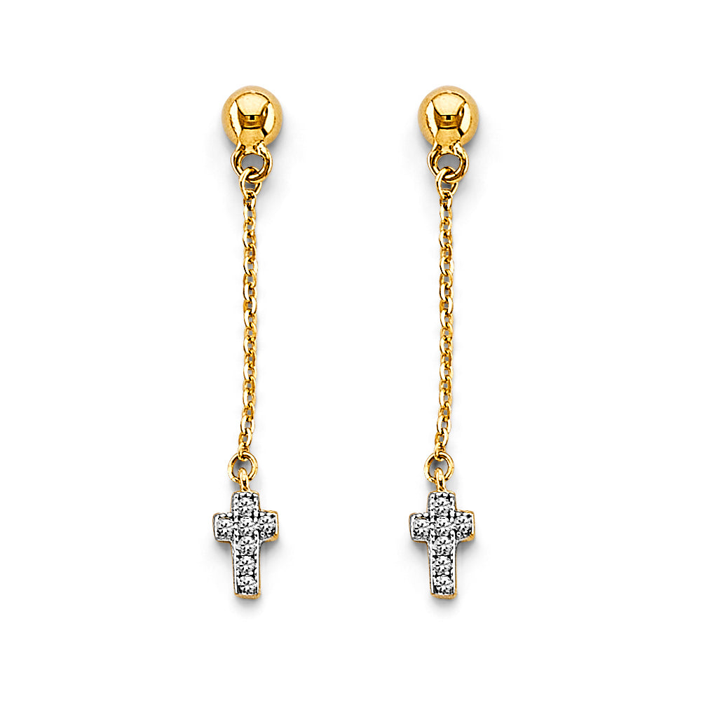 14K Yellow Gold Hanging Earring - ER1992