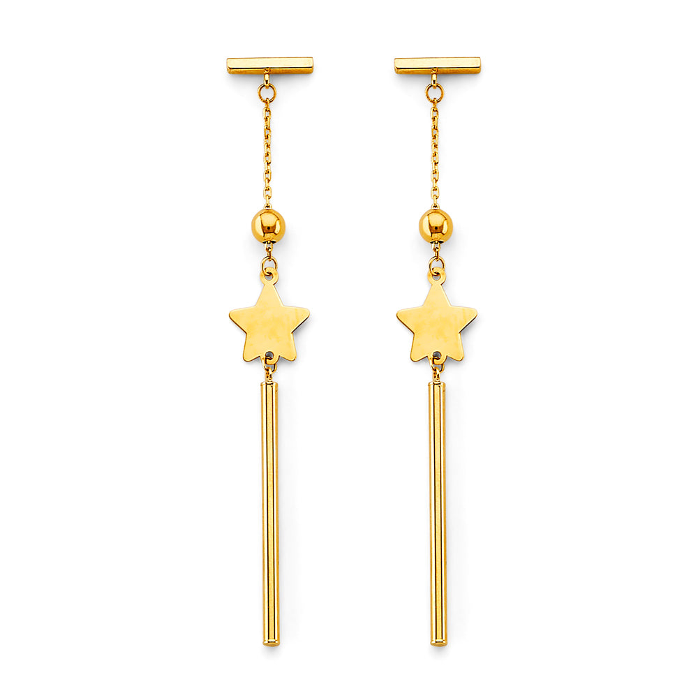 14K Yellow Gold Hanging Earring - ER1996