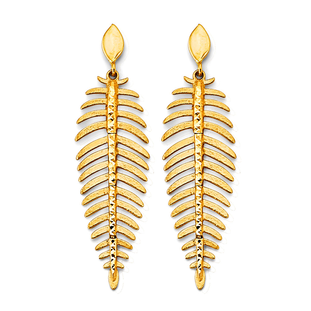 14K Yellow Gold Hanging Earring - ER2005