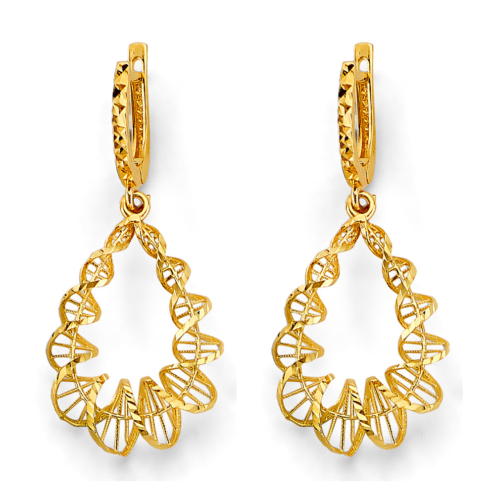 14K Yellow Gold Hanging Earring - ER2007