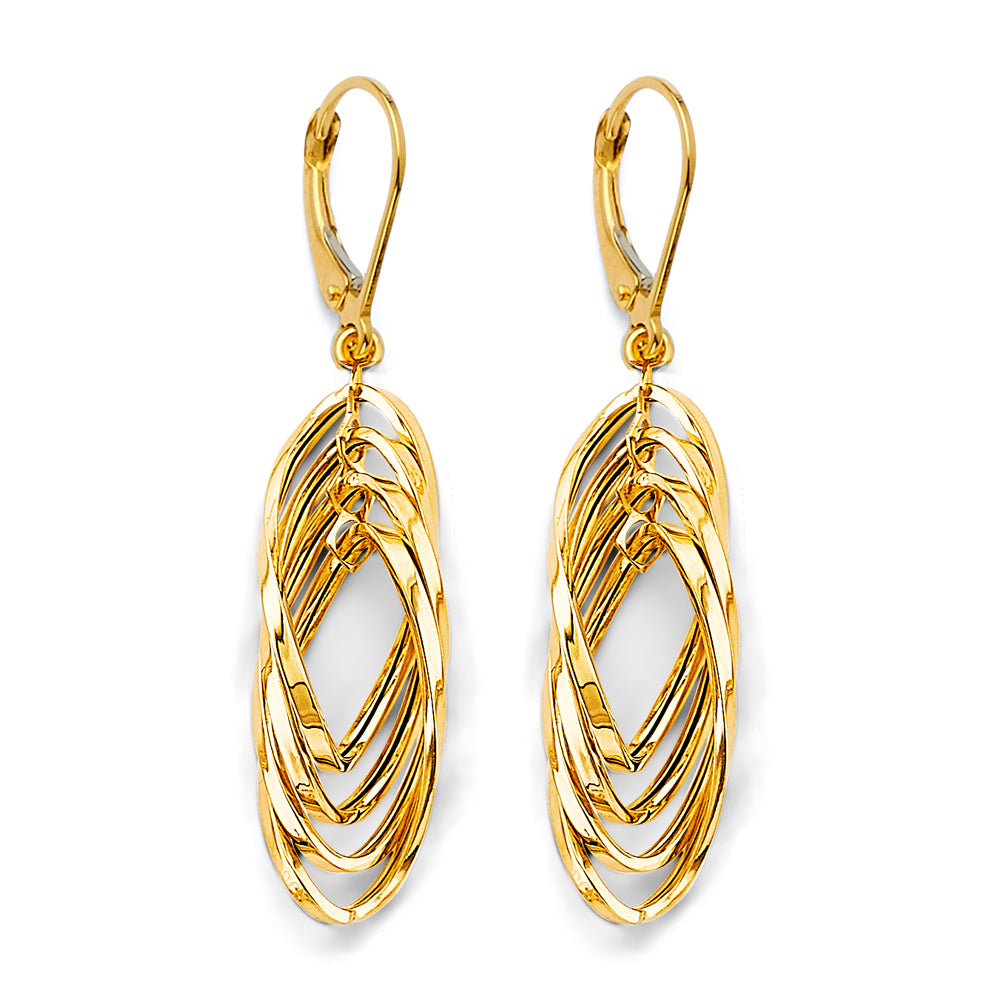 14K Yellow Gold Hanging Earring - ER2010