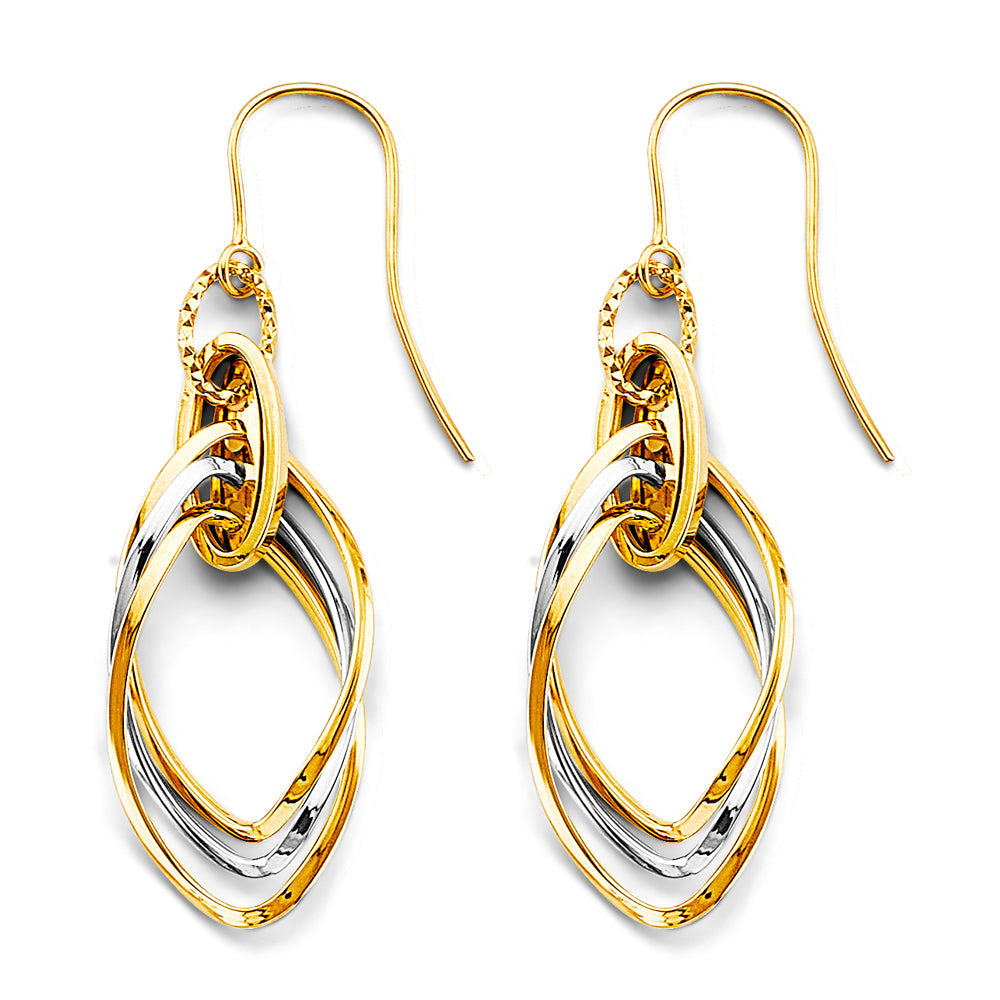 14K Yellow Gold Hanging Earring - ER2011